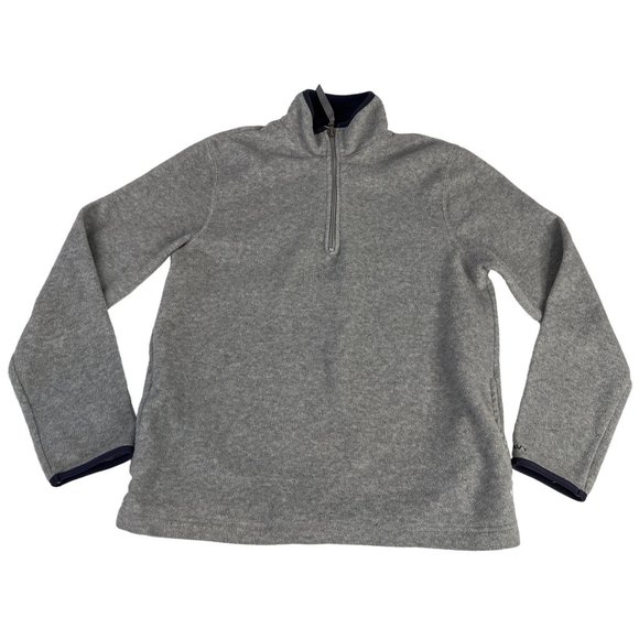 Old Navy Women's Quarter Zip Fleece L Grey Blue Polyester Rayon Long Sleeve - Picture 1 of 5